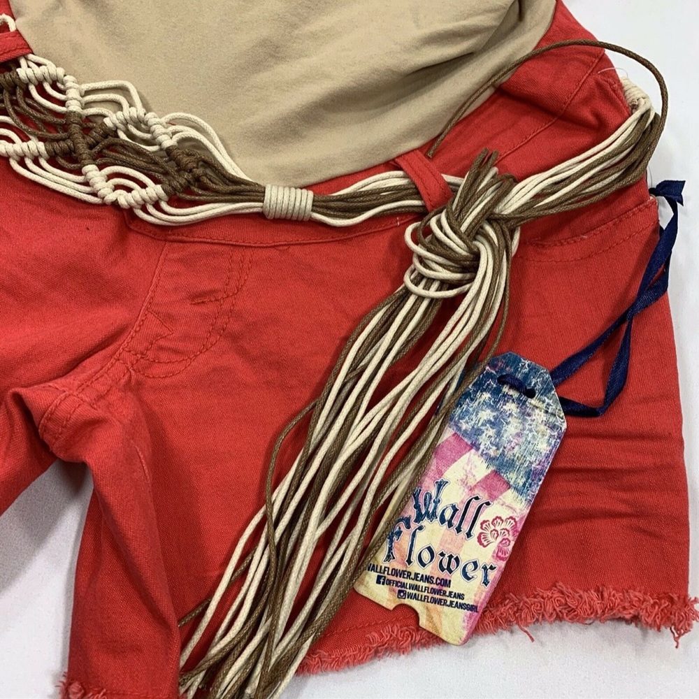 Wallflower Maternity Denim Fringe Shorts (NWT) - Picture 3 of 6